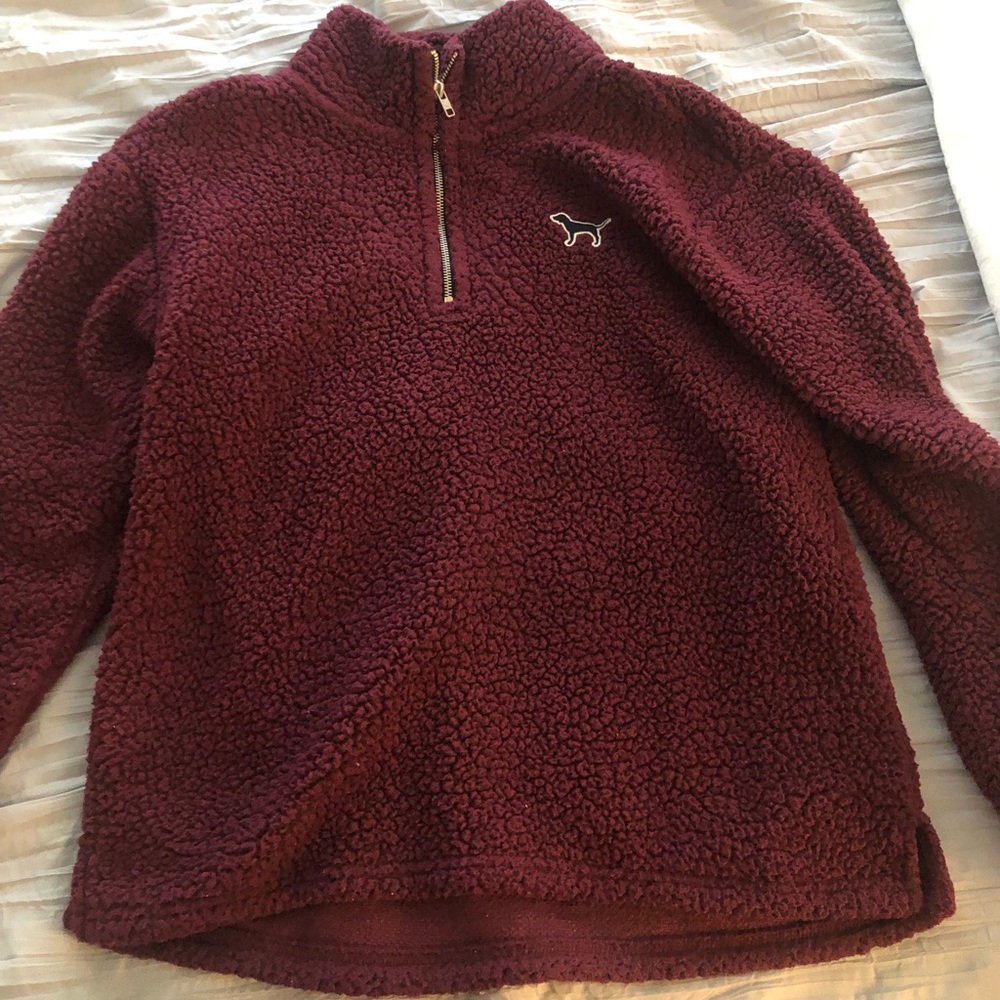 PINK sherpa quarter zip